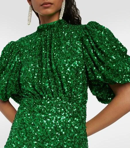 green emerald velvet dress Luna Dress