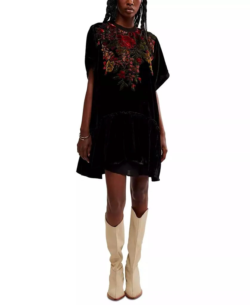 Free People Women's Sweet Echoes Velvet Mini Dress 5