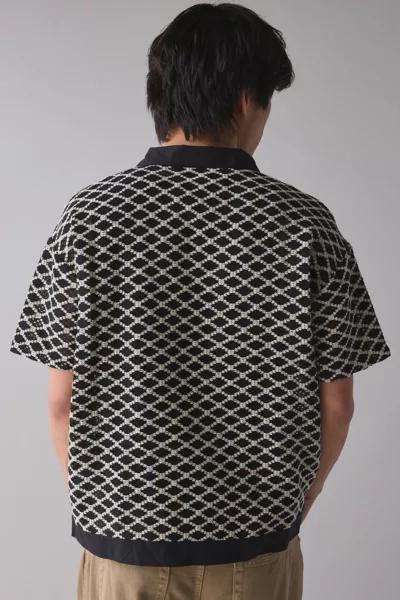 Native Youth Native Youth Cree Crochet Short Sleeve Collared Cardigan