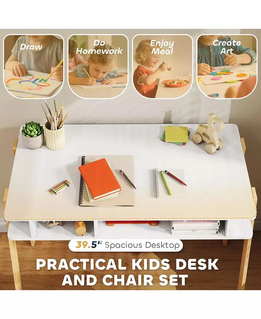 HONGGE Kids Desk and Chair Set with Storage for Ages 3–12 2