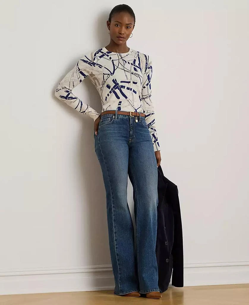 Ralph Lauren Women's Belting-Print Cotton-Blend Sweater, P/XS-XX 3