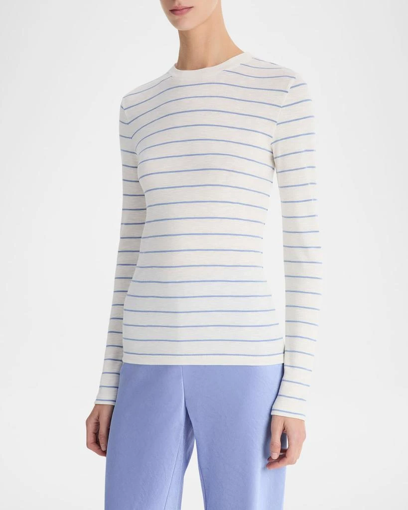 Vince Striped Long-Sleeve Crewneck T-Shirt 1