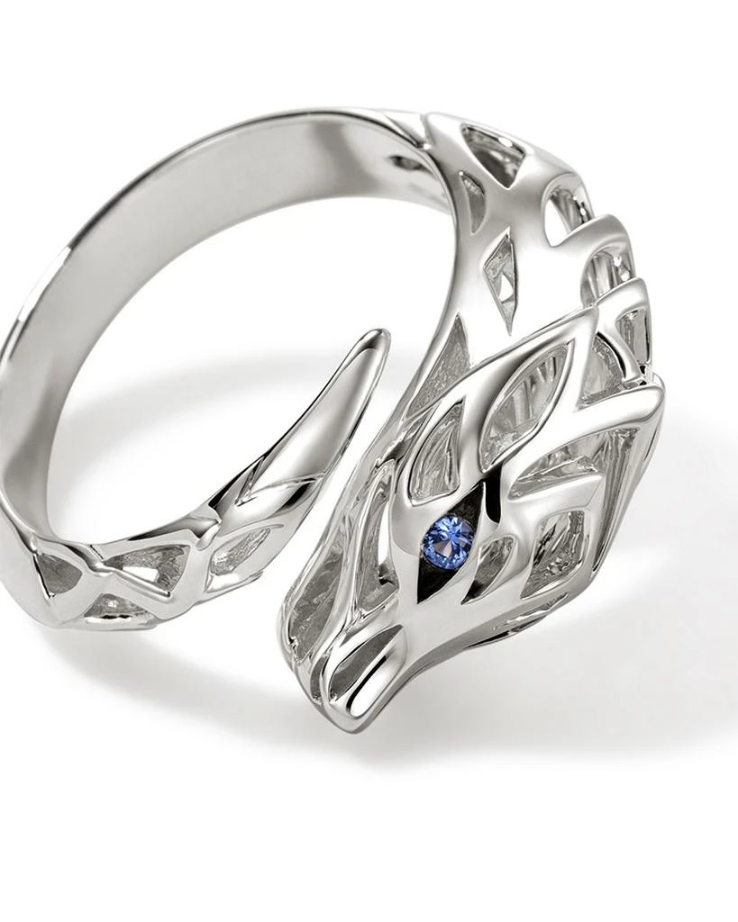 John Hardy Sterling Silver Blue Sapphire Naga Ring 4