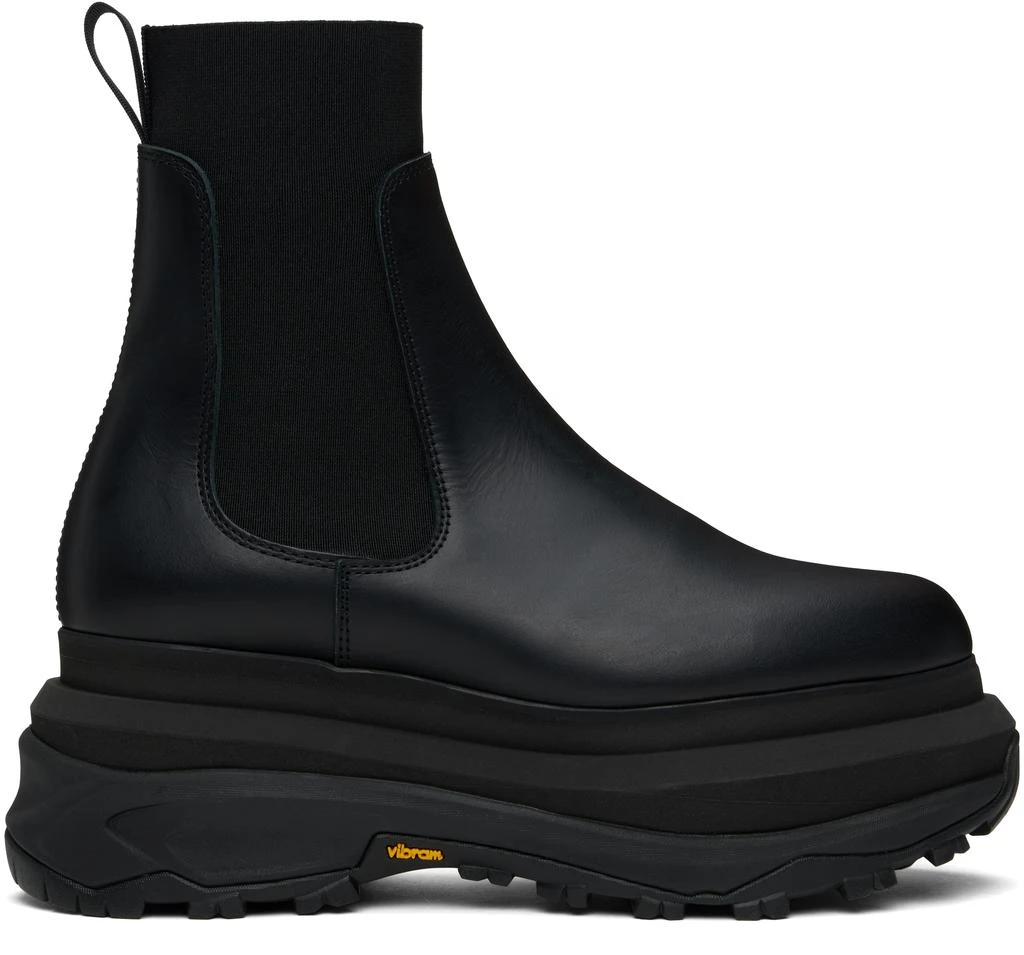Sacai Black Leather Chelsea Boots 1