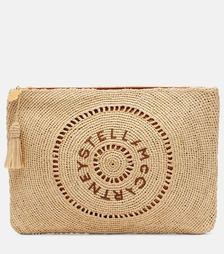 Stella McCartney Logo raffia pouch 1