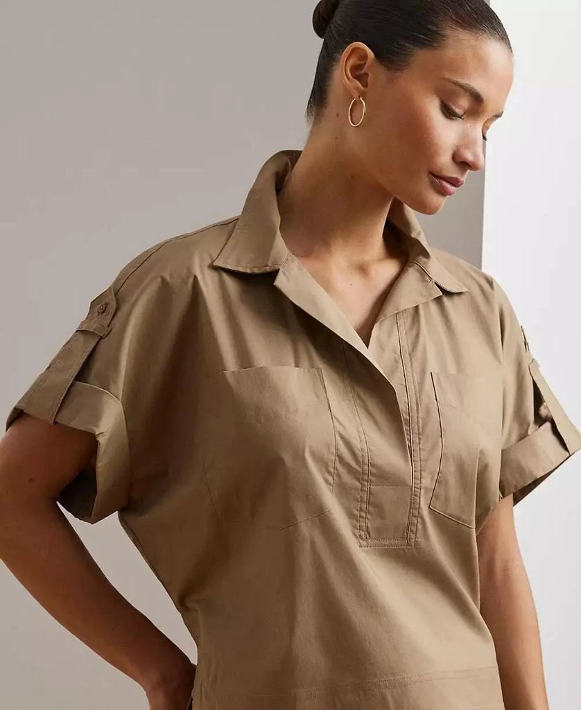 Ralph Lauren Women's Cotton-Blend Short-Sleeve Camp Shirt 3