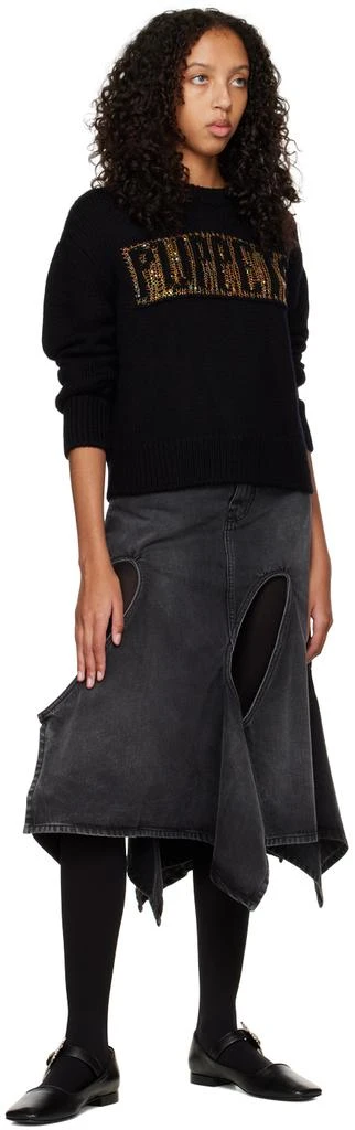 Puppets and Puppets Black Spiderweb Sequin Sweater 4