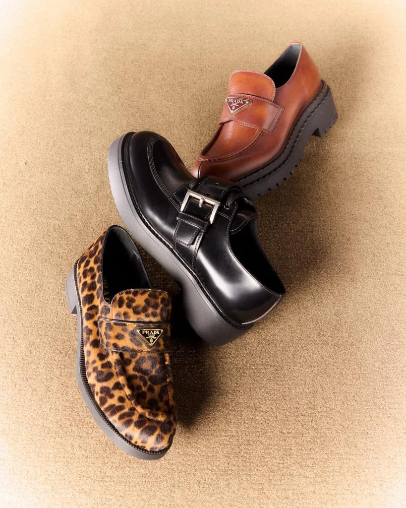 Prada Chocolate Calfskin Platform Loafers 6