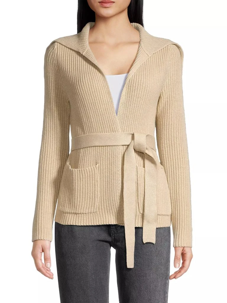 Minnie Rose Cotton-Cashmere Shaker Flyaway Cardigan 3