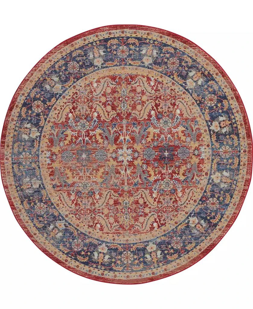 Nourison Ankara Global ANR02 Red 4' Round Rug 1