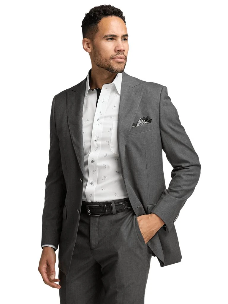 Paul Fredrick Wool Stretch Bengaline Peak Lapel Suit Jacket 2