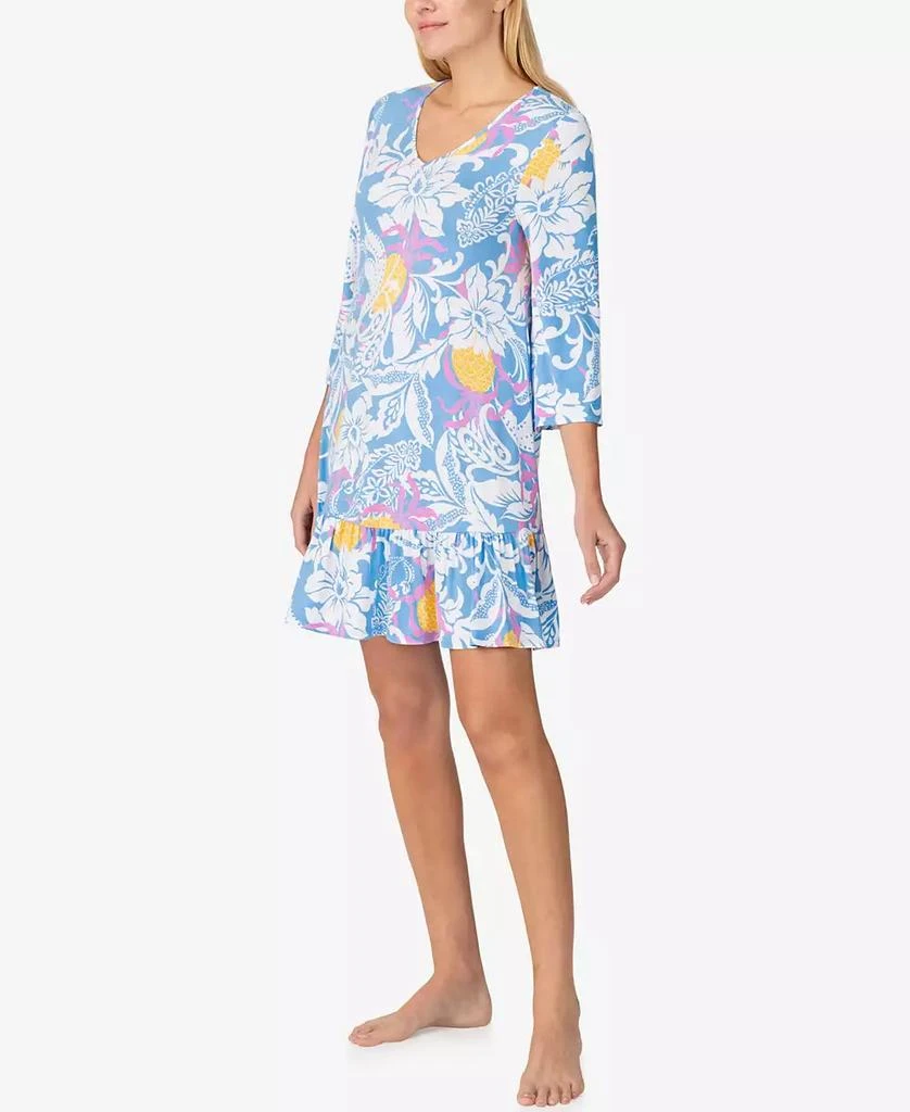 Ellen Tracy Women's 3/4 Sleeve Tunic Nightgown 4