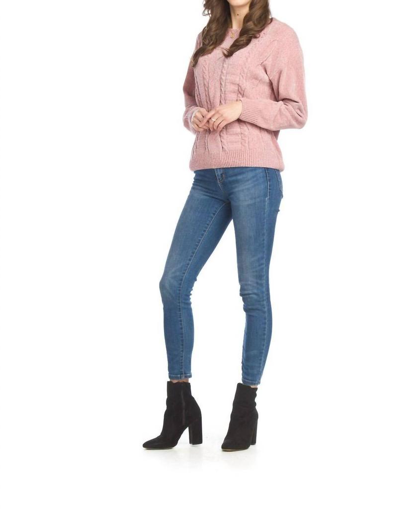 Papillon Chenille Sweater In Pink