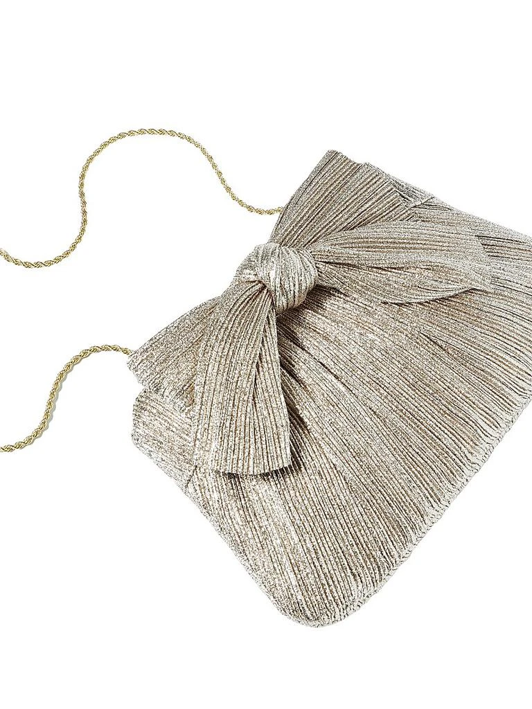 Loeffler Randall Rayne Pleated Lamé Bow Clutch 4