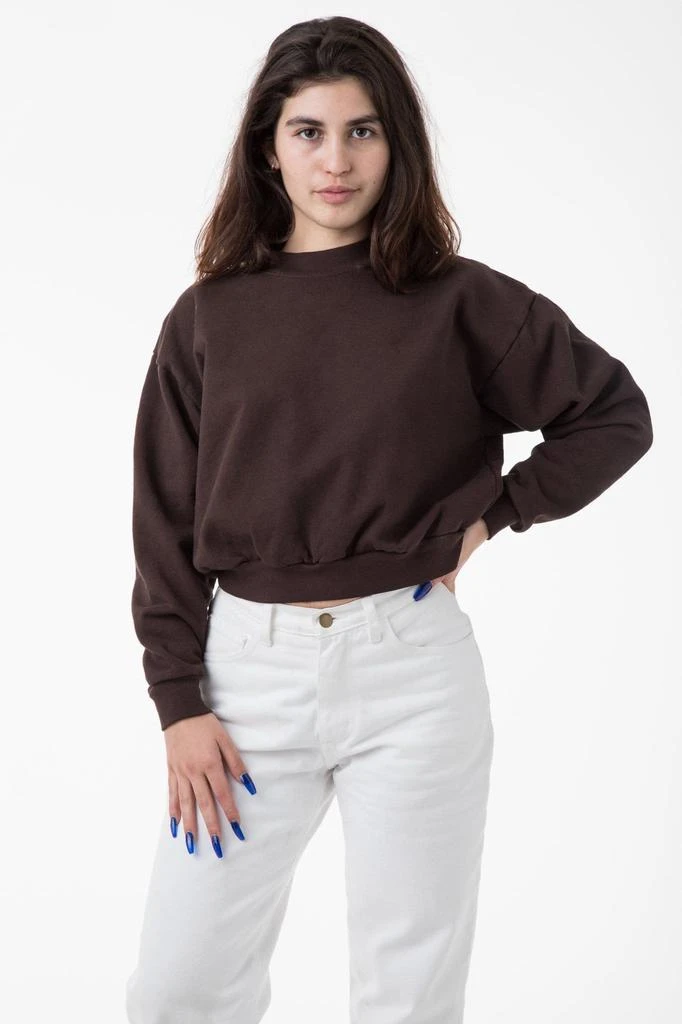 Los Angeles Apparel HF06 - Heavy Fleece Cropped Mock Neck Pullover (Garment Dye 2) 7