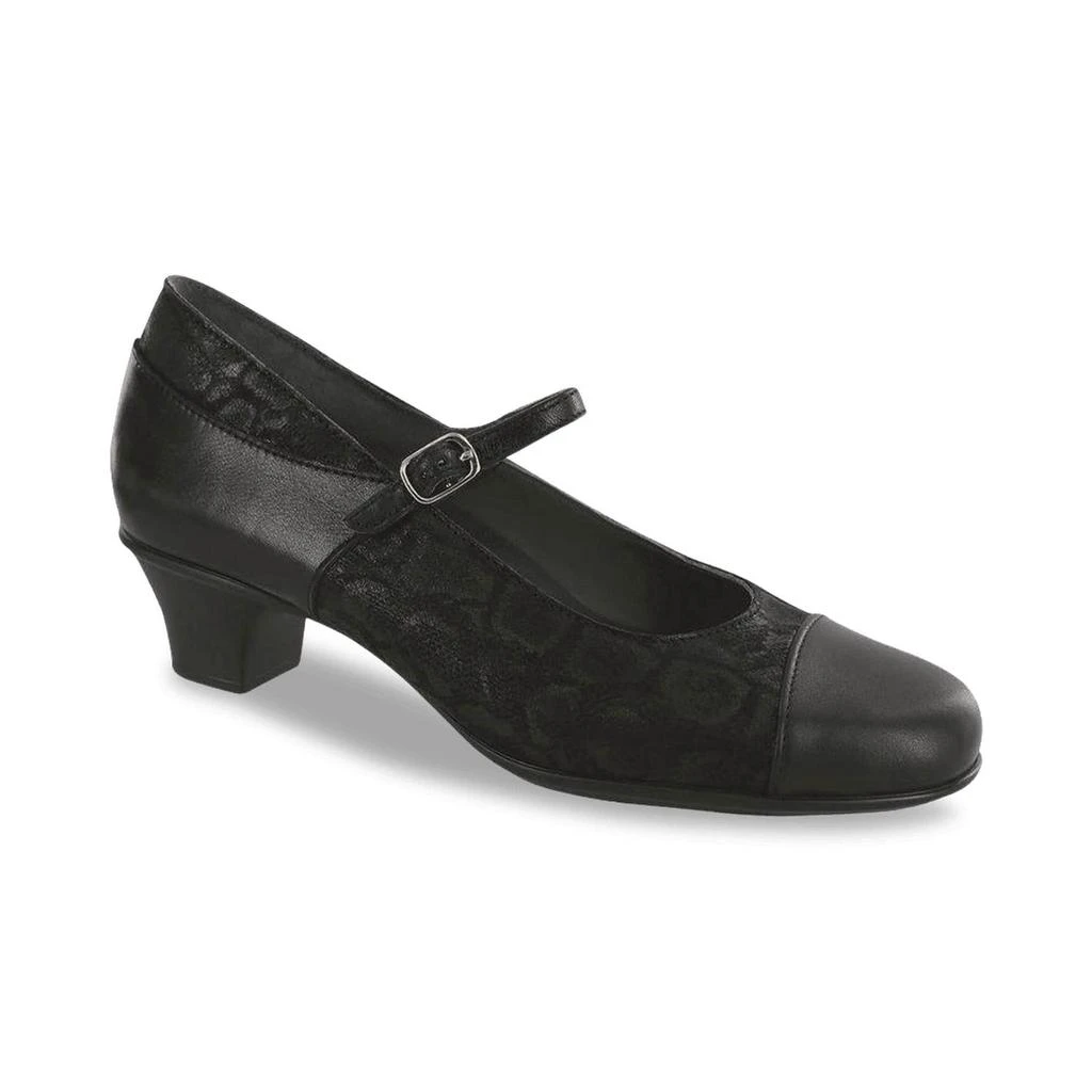 SAS Isabel Mary Jane Shoes - Medium In Black/snake 1