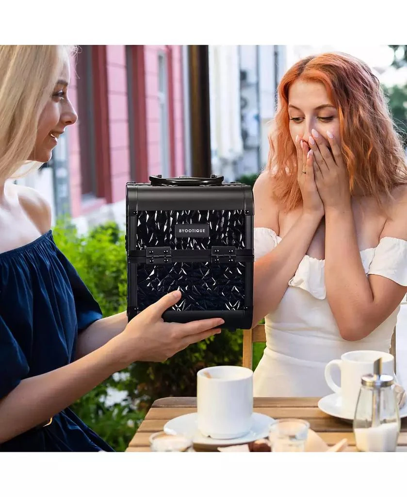 Byootique Makeup Train Case Kit with Cube Case Cosmetic Organizer 9