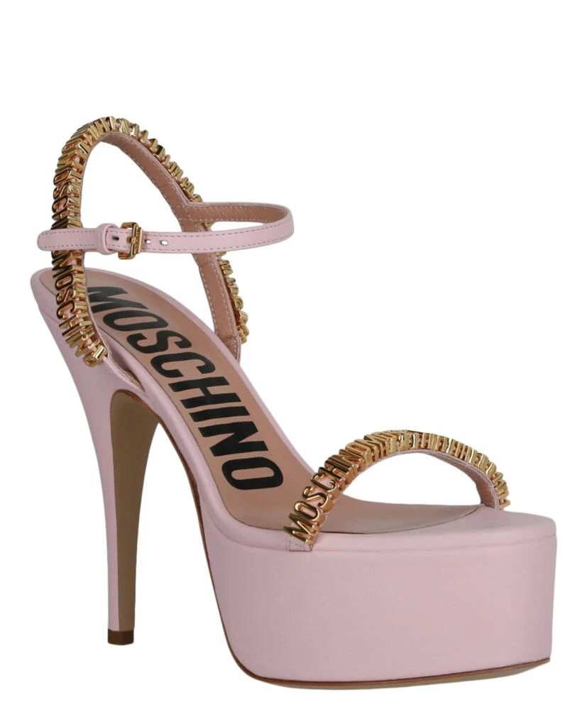 Shop Logo Lettering Platform Heel Sandals on Sale at BeyondStyle