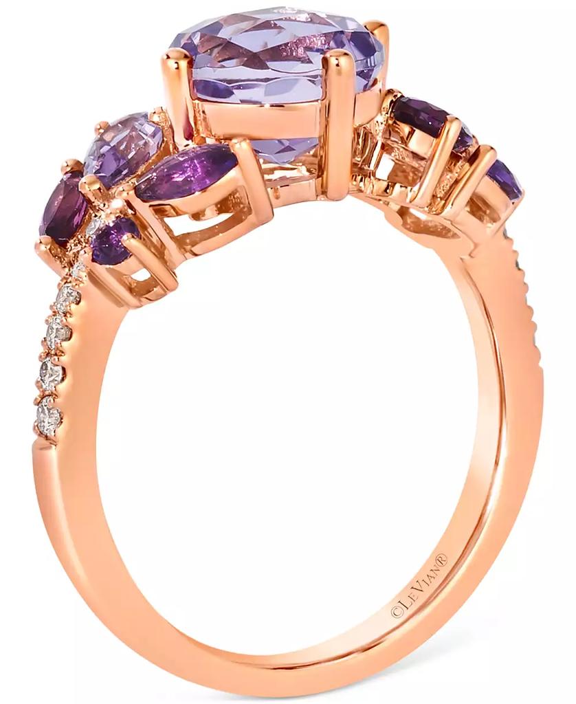 Le Vian Multi-Gemstone (2-3/8 ct. t.w.) & Nude Diamond (1/6 ct. t.w.) Cluster Ring in 14k Rose Gold