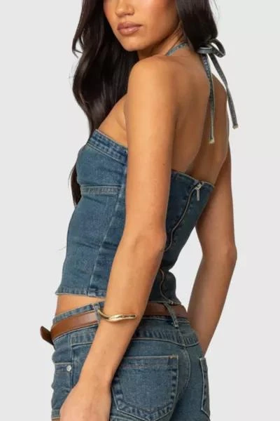 Edikted Edikted Jagger Denim Halter Top 5
