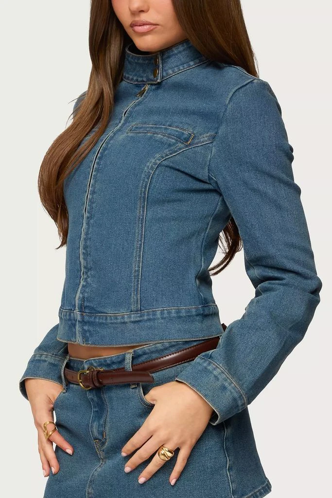 Edikted Edikted Josiee Stretchy Denim Moto Jacket 4