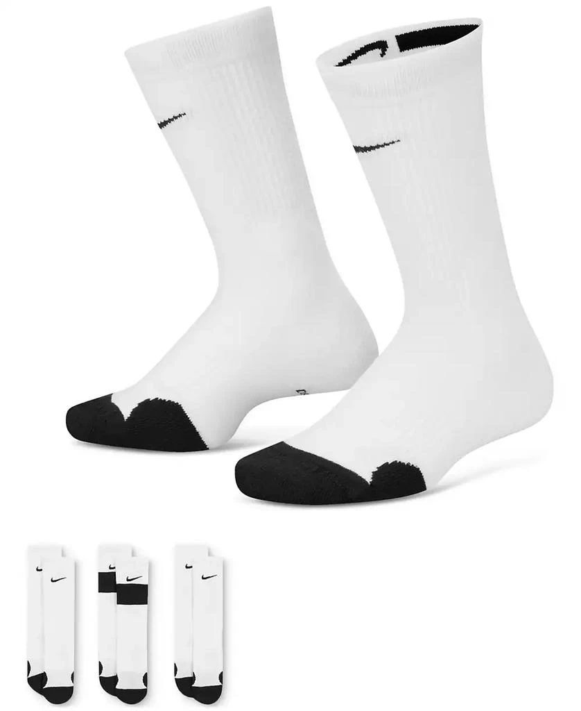 NIKE Big Kids Elite Basketball Crew Socks, Pack of 3 1
