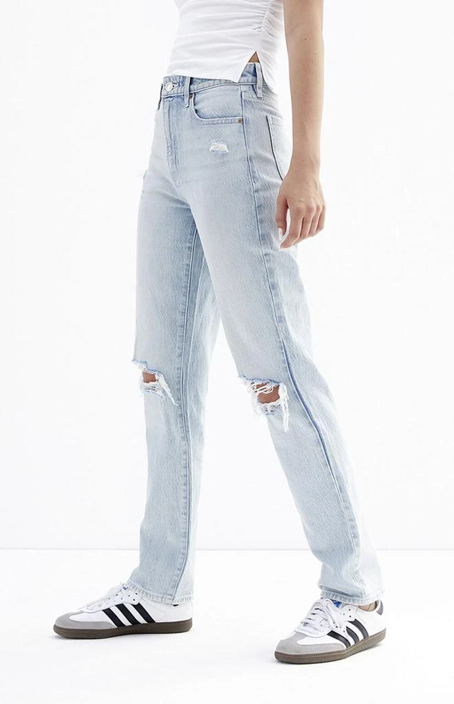 PacSun Light Indigo Distressed Dad Jeans 3