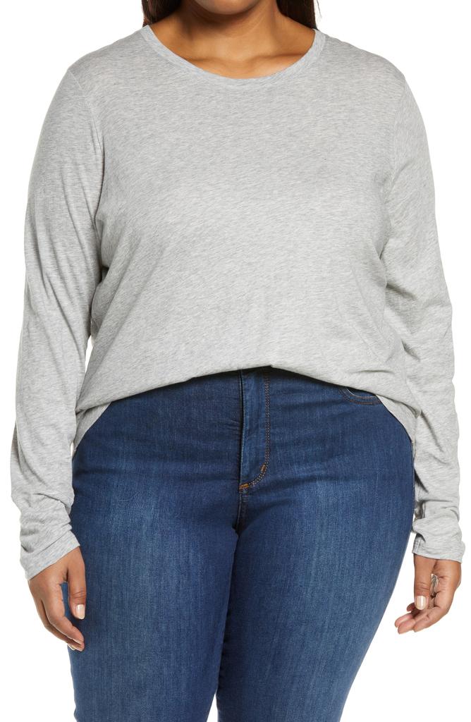 Vince Essential Long Sleeve Pima Cotton Top