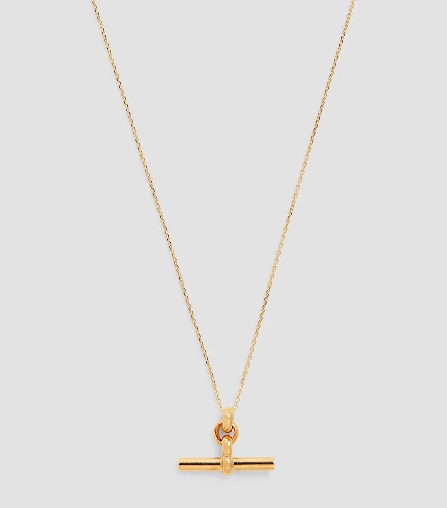 TILLY SVEAAS Yellow Gold-Plated T-Bar Trace Chain Necklace 2