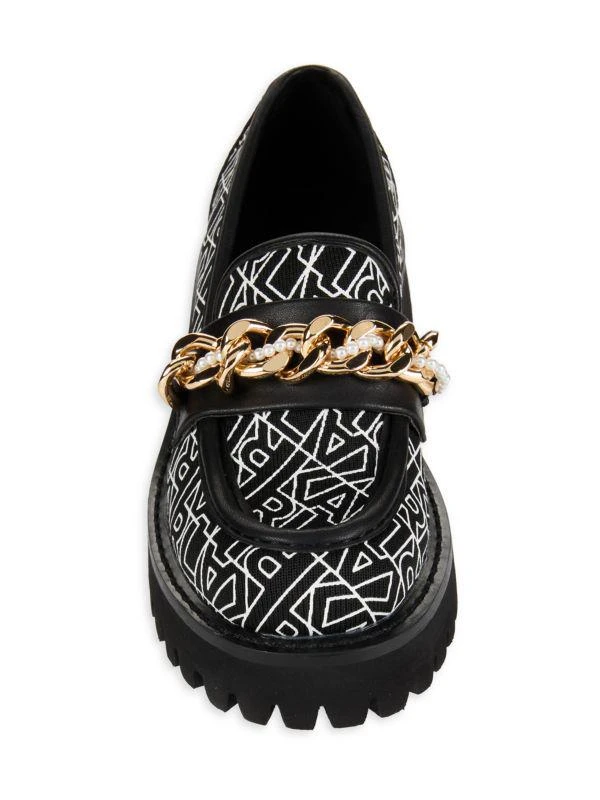 Karl Lagerfeld Paris Gala Monogram Chain Trim Loafers 5
