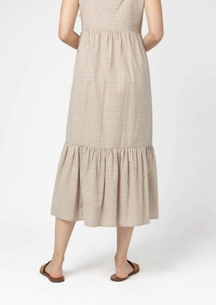 MOD REF Gingham Dress In Taupe 2