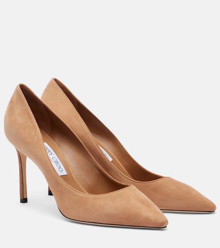 シューズ・サンダルその他 Jimmy Choo Romy 85 pumps in toffee colour suede JIMMY CHOO Romy 85 suede pumps | NET-A-PORTER