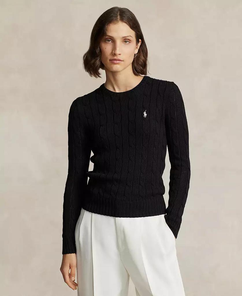 Ralph Lauren Women's Cable-Knit Cotton Crewneck Sweater