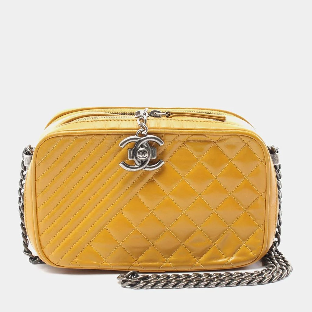 Chanel Chanel Yellow Small Quilted Glazed Calfskin Coco Boy Camera Bag 1