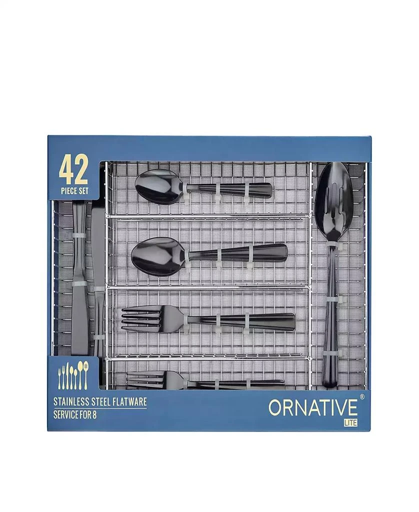 Ornative Alicja 42 Piece Flatware Set with Wire Caddy, Service for 8 8