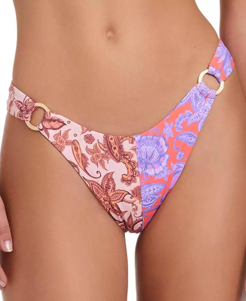 Red Carter Women's Scoop Colorblocked O-Ring Bikini Bottoms