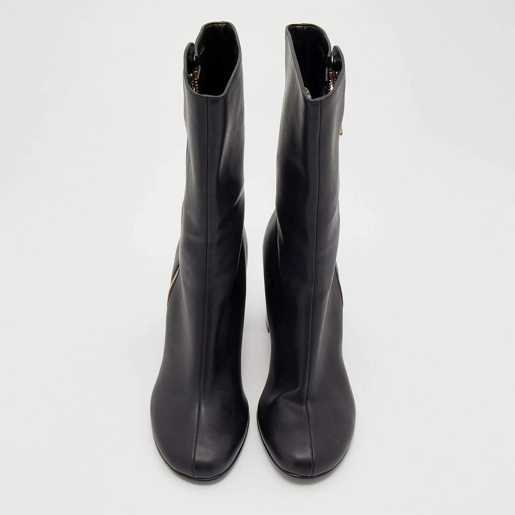 Stella McCartney Stella McCartney Black Faux Leather Tortoise Block Heel "Percy" Ankle Boots Size 37 3