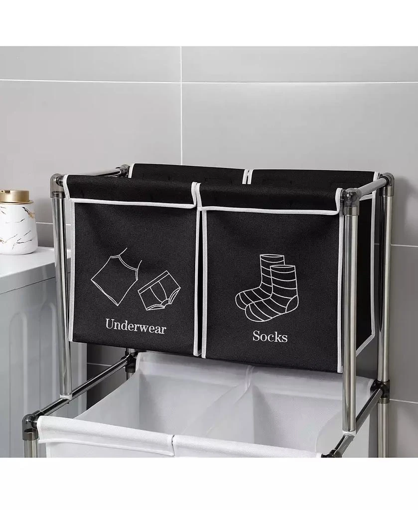Streamdale Furniture 2-Tier Laundry Sorter with Removable Bags for Laundry Organization 5