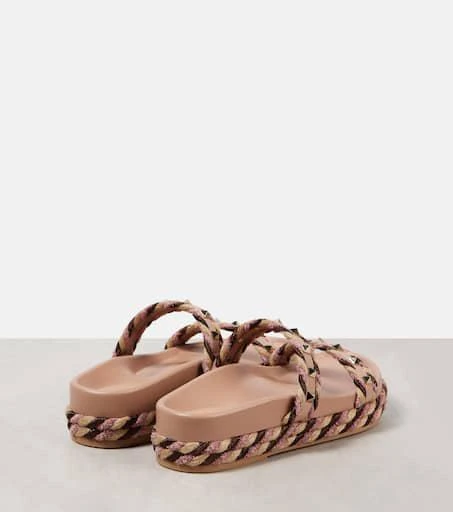Valentino Rockstud Torchon leather-trimmed sandals 2