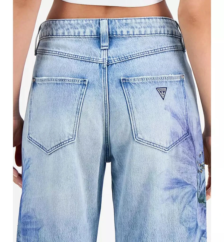 GUESS Women's Bellflower Printed Wide-Leg Jeans 6