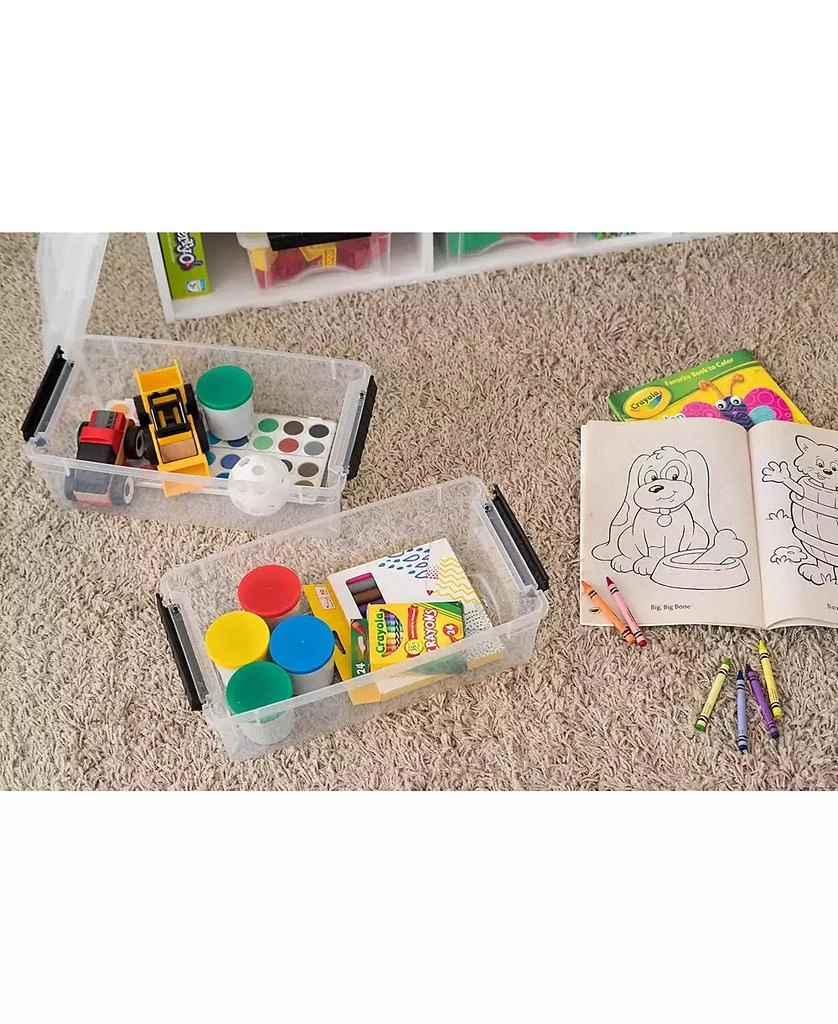 IRIS USA 6-Pack Plastic Storage Bins with Lids, 6 Quart, Made in USA Stackable Latches Durable Nestable Containers 2