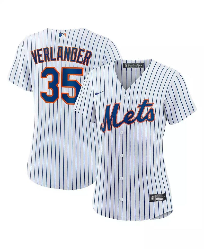 NIKE Women's Justin Verlander White, Royal New York Mets Home Replica Player Jersey 1