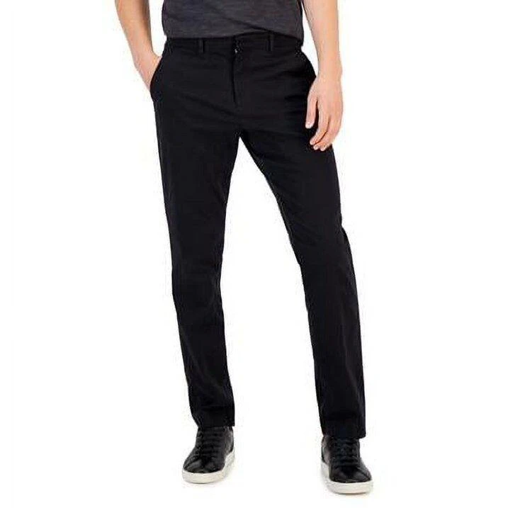 Perry Ellis Portfolio 5QSB0040 Dress Pants Men's Black Cotton Slim-Fit MXX197 1