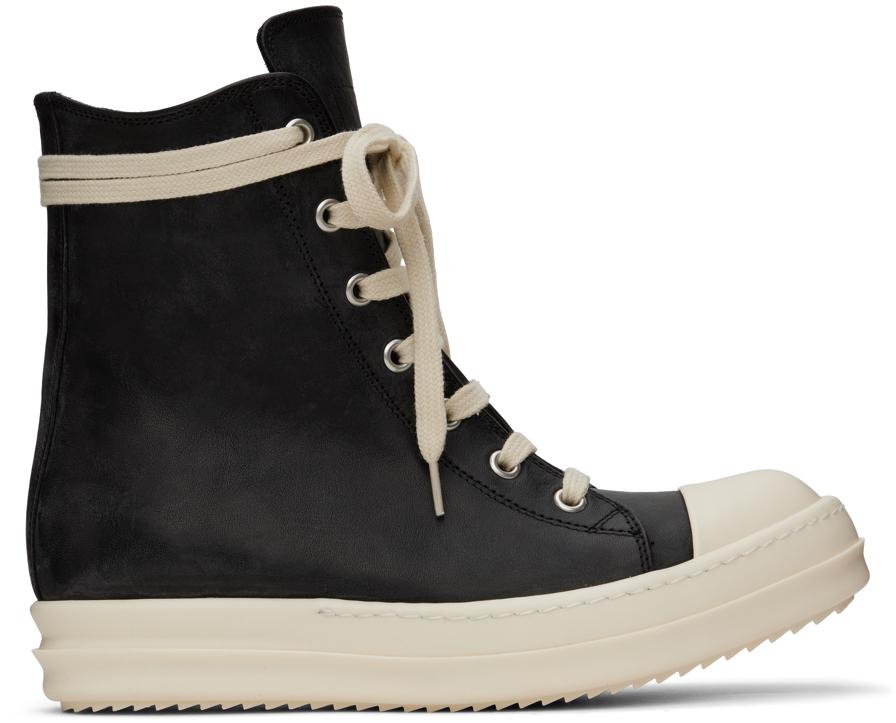 Rick Owens Black High Sneakers - Casual Shoes - Free