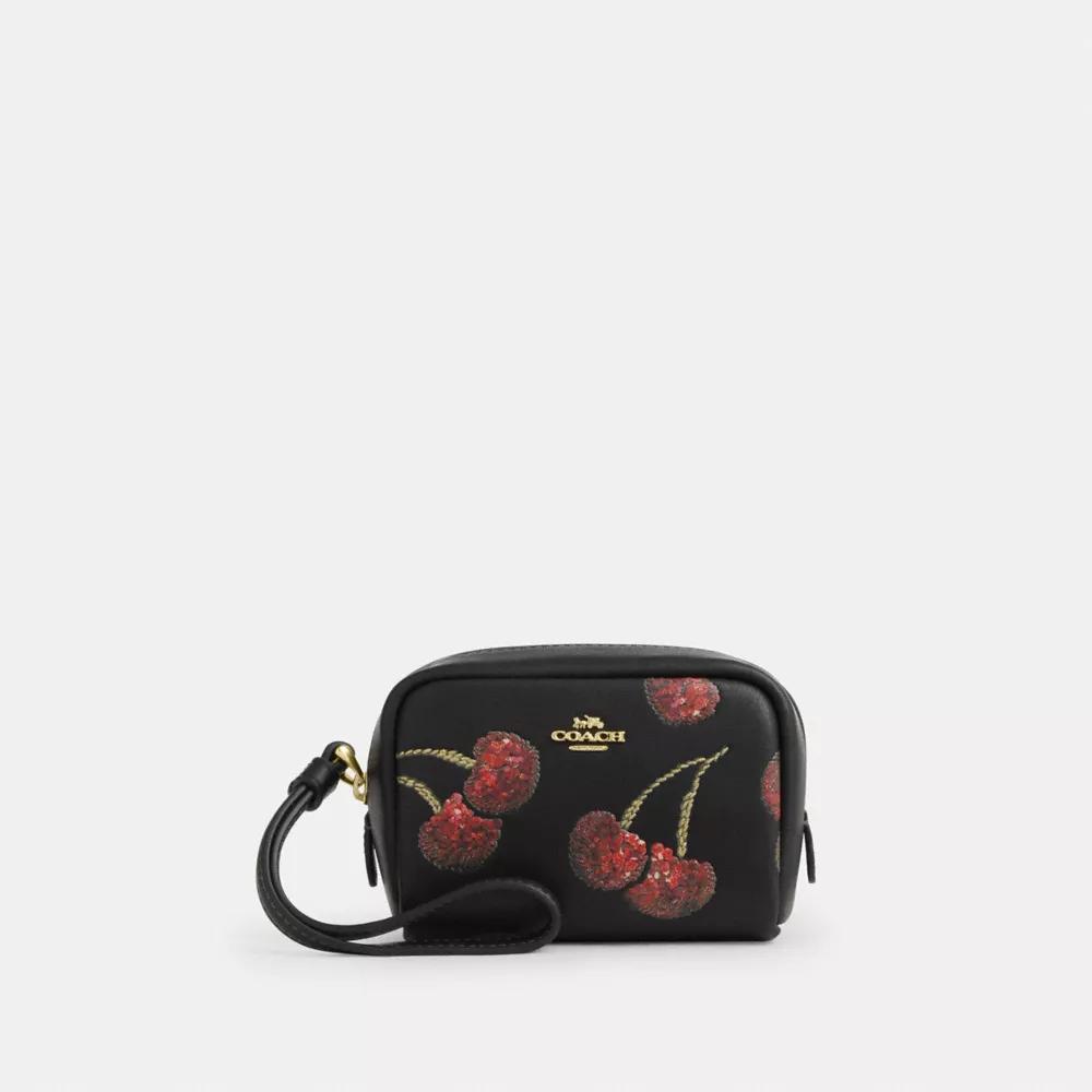 Coach Pouch Wristlet With Cherry Print