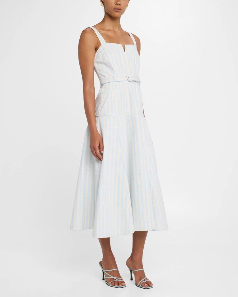 Cinq a Sept Tina Gingham Denim Midi Dress 4