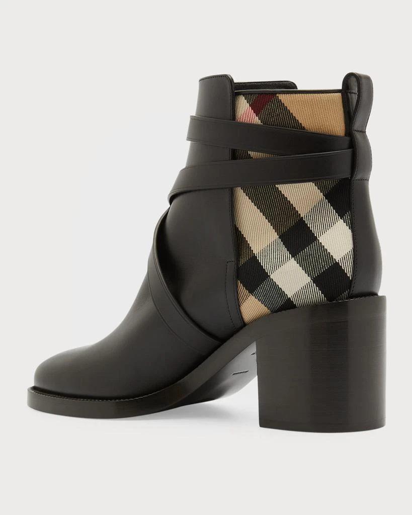 Burberry Pryle Equestrian Horse Check Ankle Booties 4