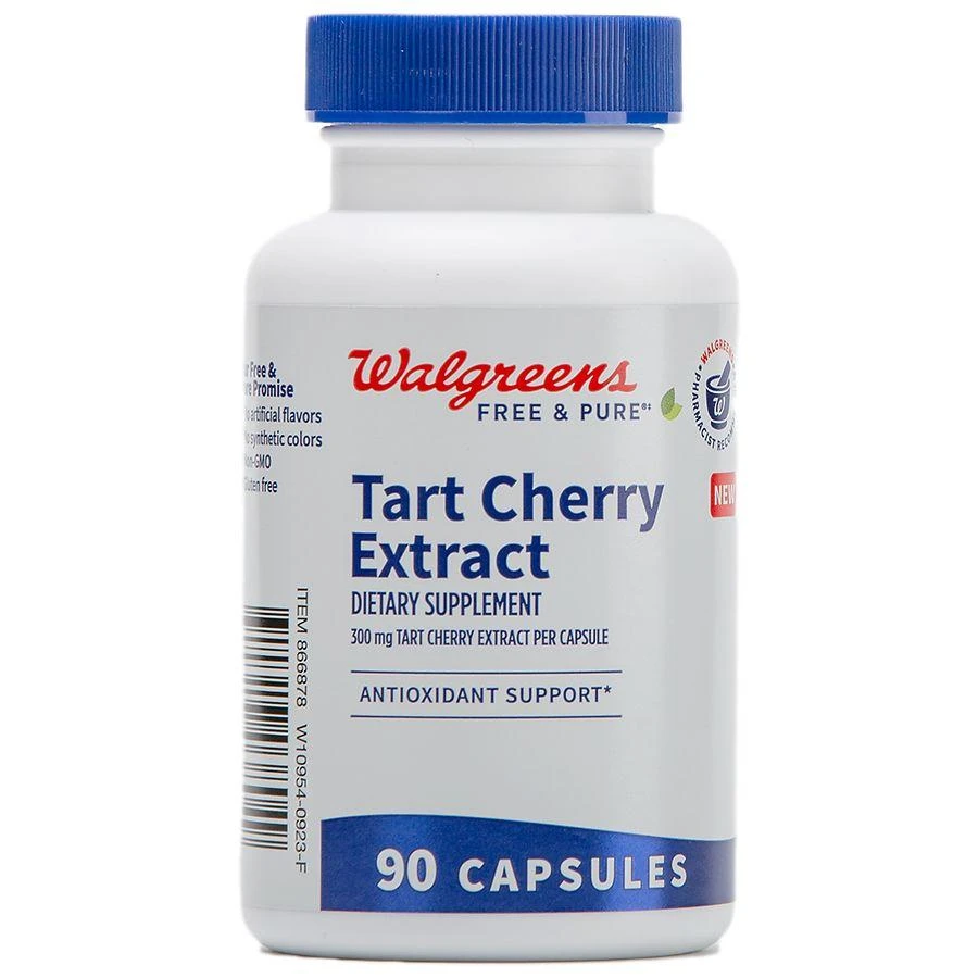 Walgreens Free & Pure Tart Cherry Extract Supplement 1200mg for Antioxidant Support (90 days) 3