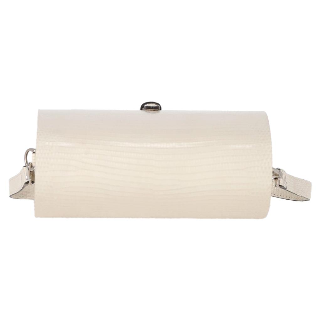 Hunting Season Top Handle Crossbody Bag in White Leather