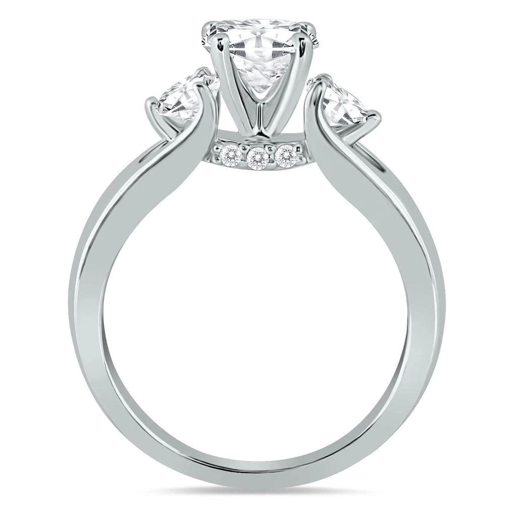 SSELECTS 1 Carat Tw Diamond Three Stone Engagement Ring In 14K White Gold 2